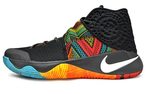 Nike Kyrie 2 BHM Black Moon OG model round toe lace-up fabric non-slip lightweight mid-top practical basketball shoes men's black 2016