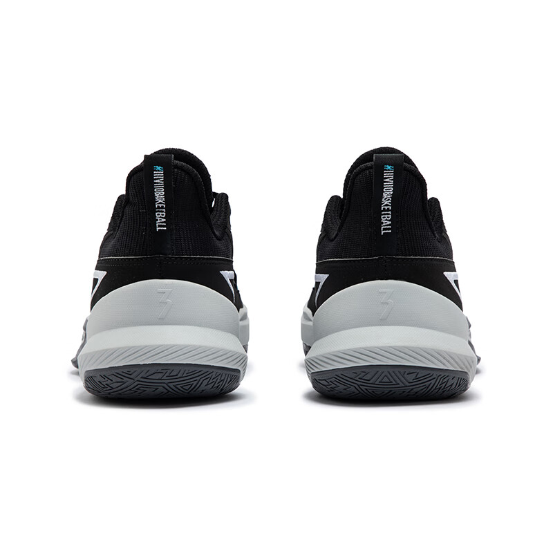 361° Big3 Team Mesh, Synthetic Leather Slip Resistant Support Low top Basketball Shoes Men’s Black Gray