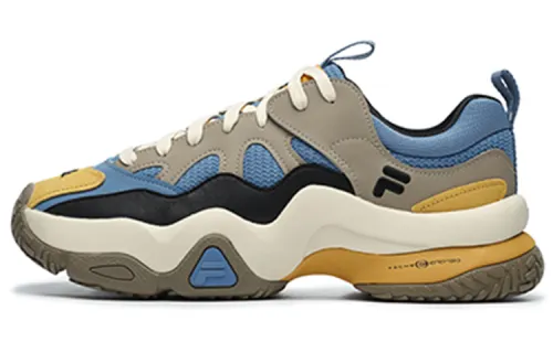 FILA FUSION SCUD Synthetic Leather, Textile Fashion Low top Chunky Sneakers Men's Harbor Blue