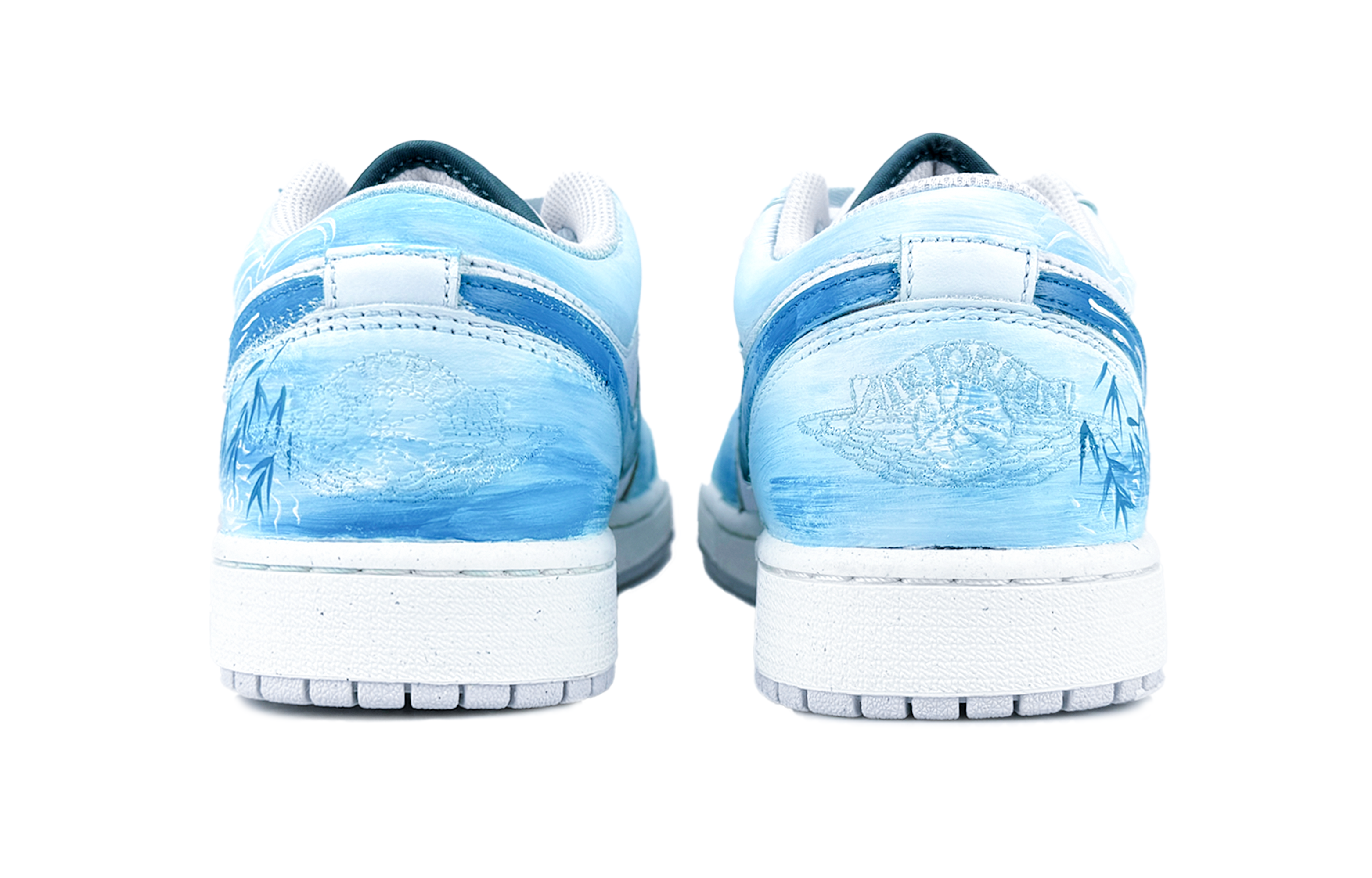 Jordan Air Jordan 1 Abrasion Resistant Low top Vintage Basketball Shoes Unisex Blue White