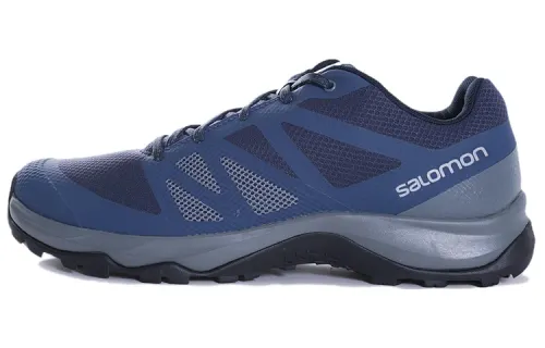 SALOMON Fabric Abrasion Resistant Low top Mountaineering Hiking Shoes Men's Blue