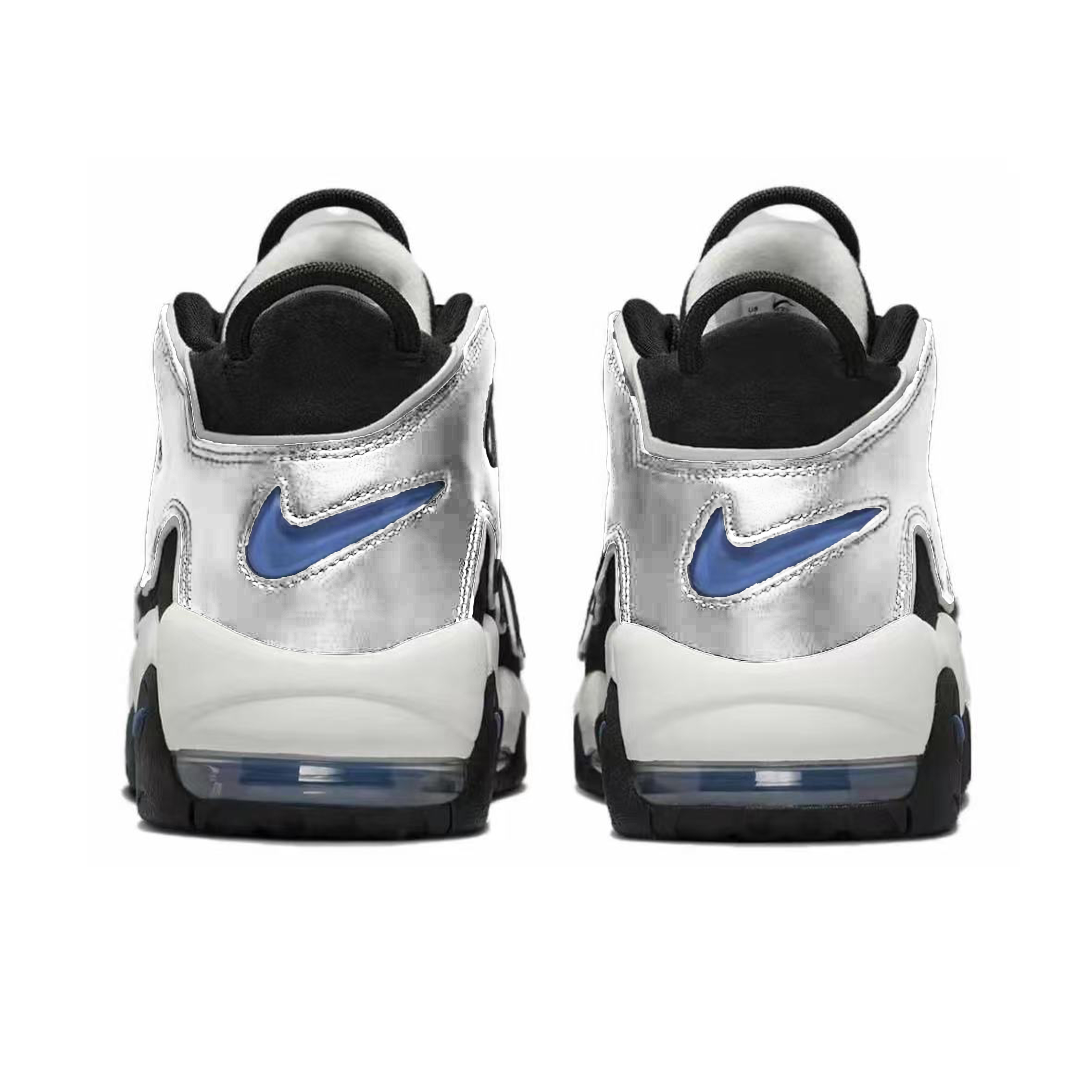 Nike Air More Uptempo Moonlight Dance Abrasion Resistant Mid top Vintage Basketball Shoes Men’s Black Silver