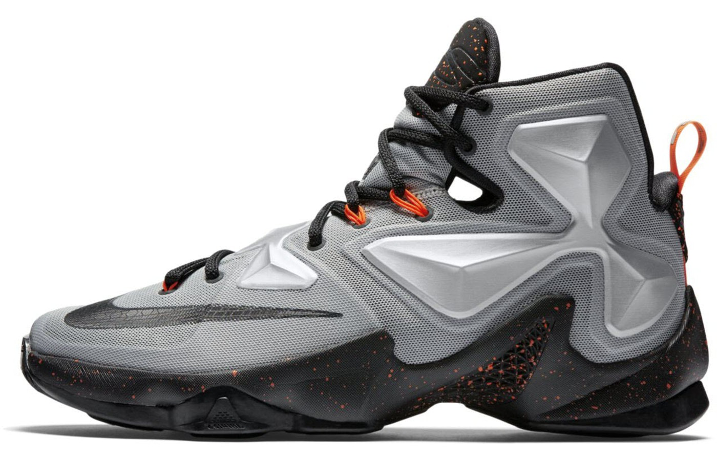 Nike Lebron 13 Lava Lebron 13 round head lace fabric shock absorbing support high top practical basketball shoes men's gray