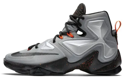 Nike Lebron 13 Lava Lebron 13 round head lace fabric shock absorbing support high top practical basketball shoes men's gray