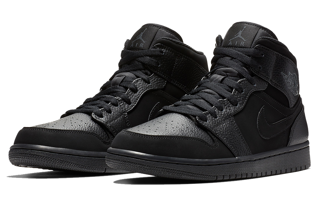 Jordan 1 Mid Black Dark Smoke Grey