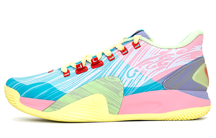 XTEP Lin Generation Cushioning Slip Resistant Abrasion Resistant Low top Basketball Shoes Men’s Light Pink