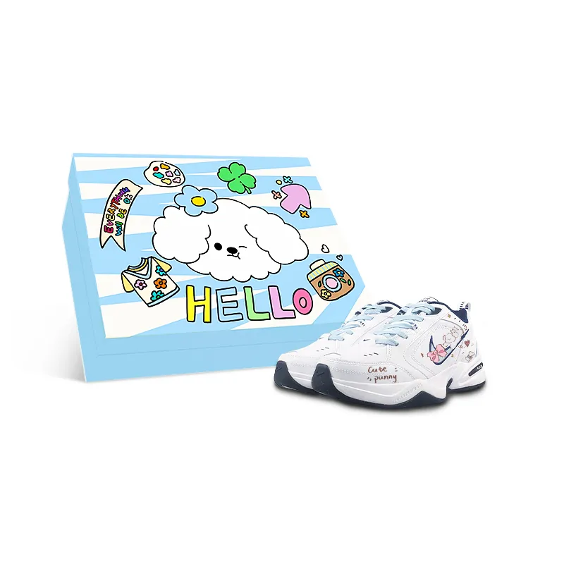 Nike Air Monarch 4 Slip Resistant Low top Chunky Sneakers Unisex White Blue
