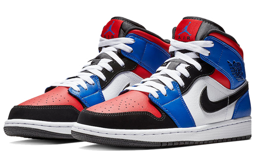 Jordan Air Jordan 1 Mid Top 3 leather OG style trendy wear-resistant mid-top retro basketball shoes men and women same style mandarin duck stitching