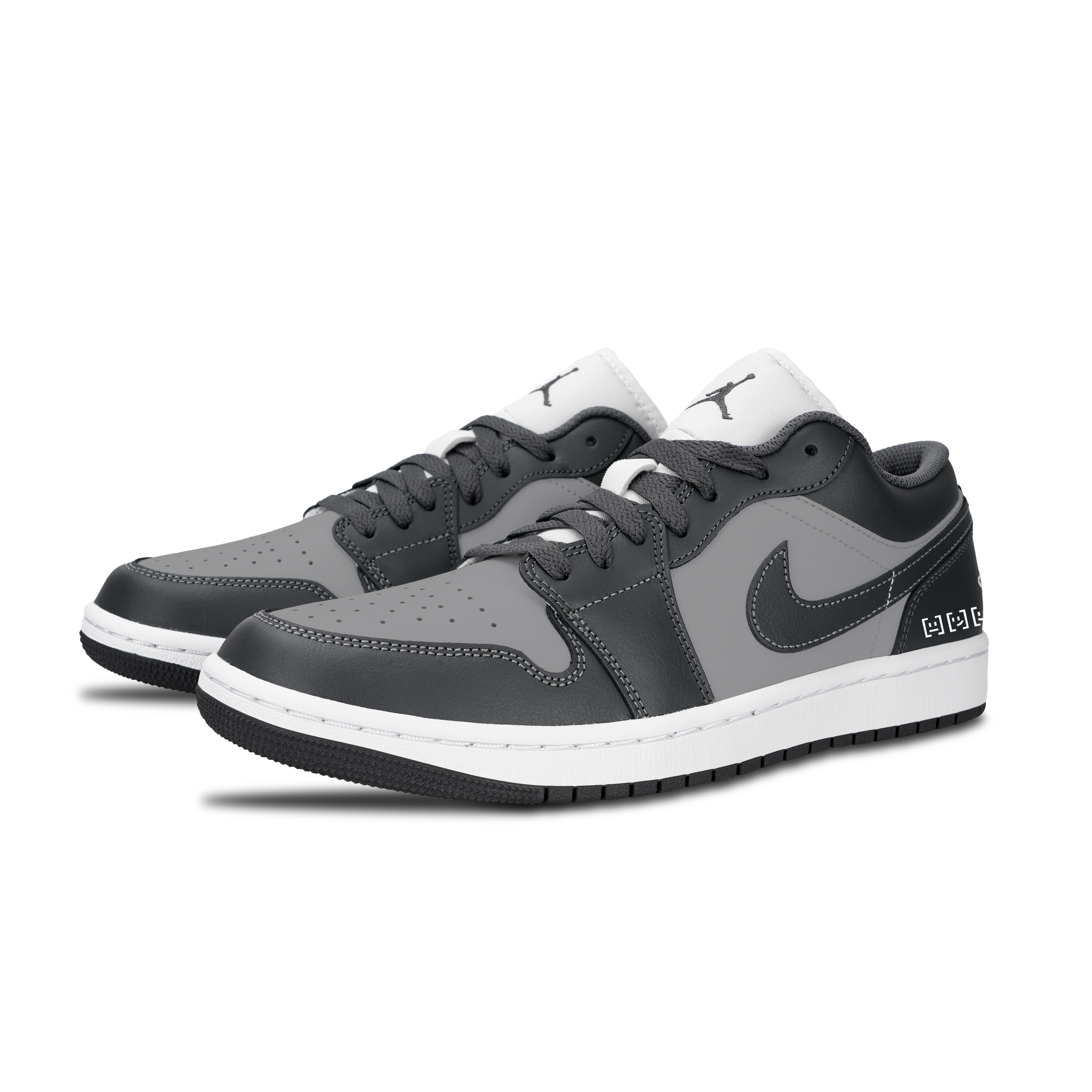 Jordan Air Jordan 1 Gray Shadow Chord Leather Abrasion Resistant Abrasion Resistant Low top Vintage Basketball Shoes