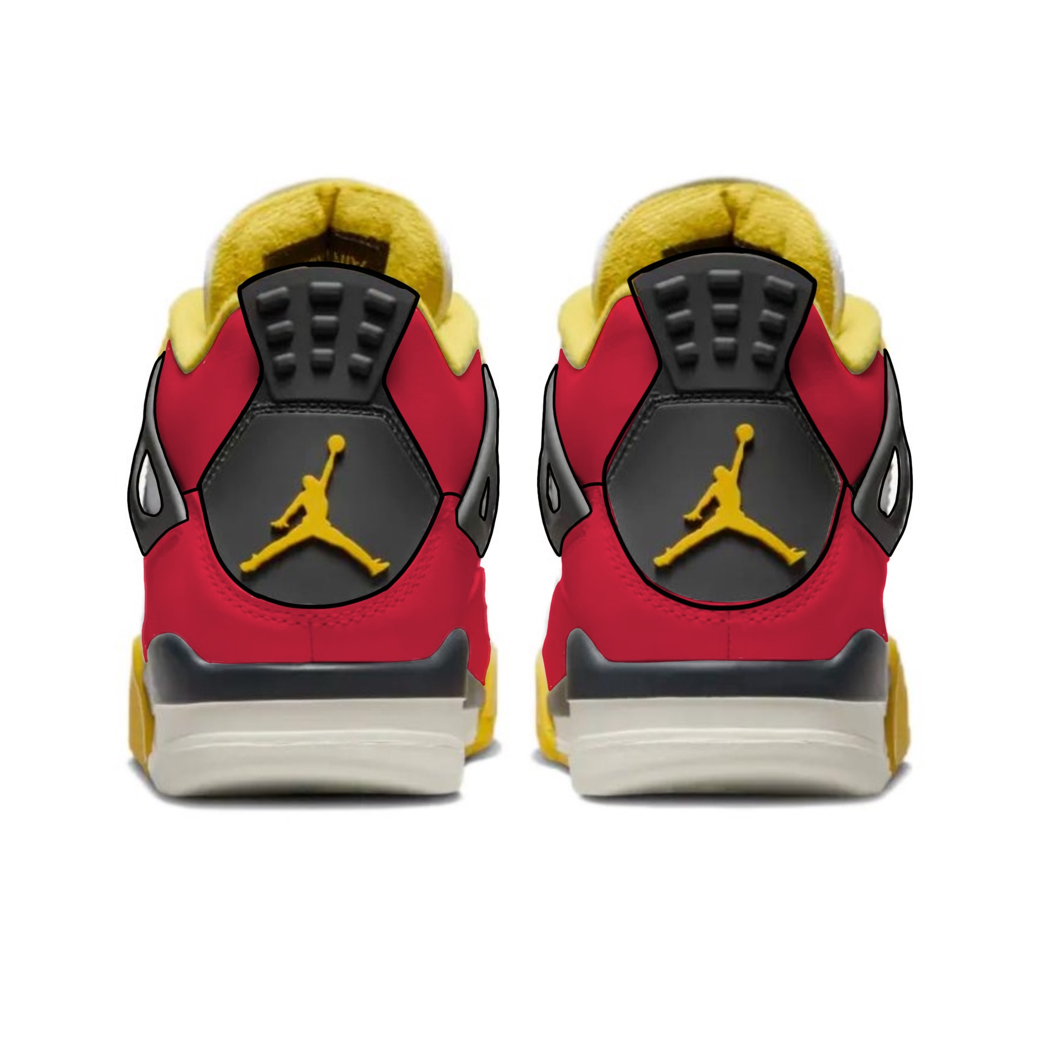 Jordan Air Jordan 4 Slip Resistant Abrasion Resistant Mid top Vintage Basketball Shoes Unisex Red