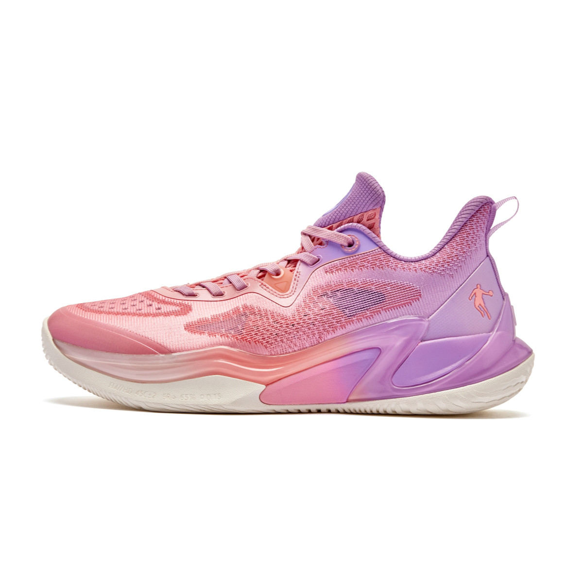 QIAODAN Wind Blade 4 Cushioning, Wear Resistant Low top Basketball Shoes Men’s Pink Purple