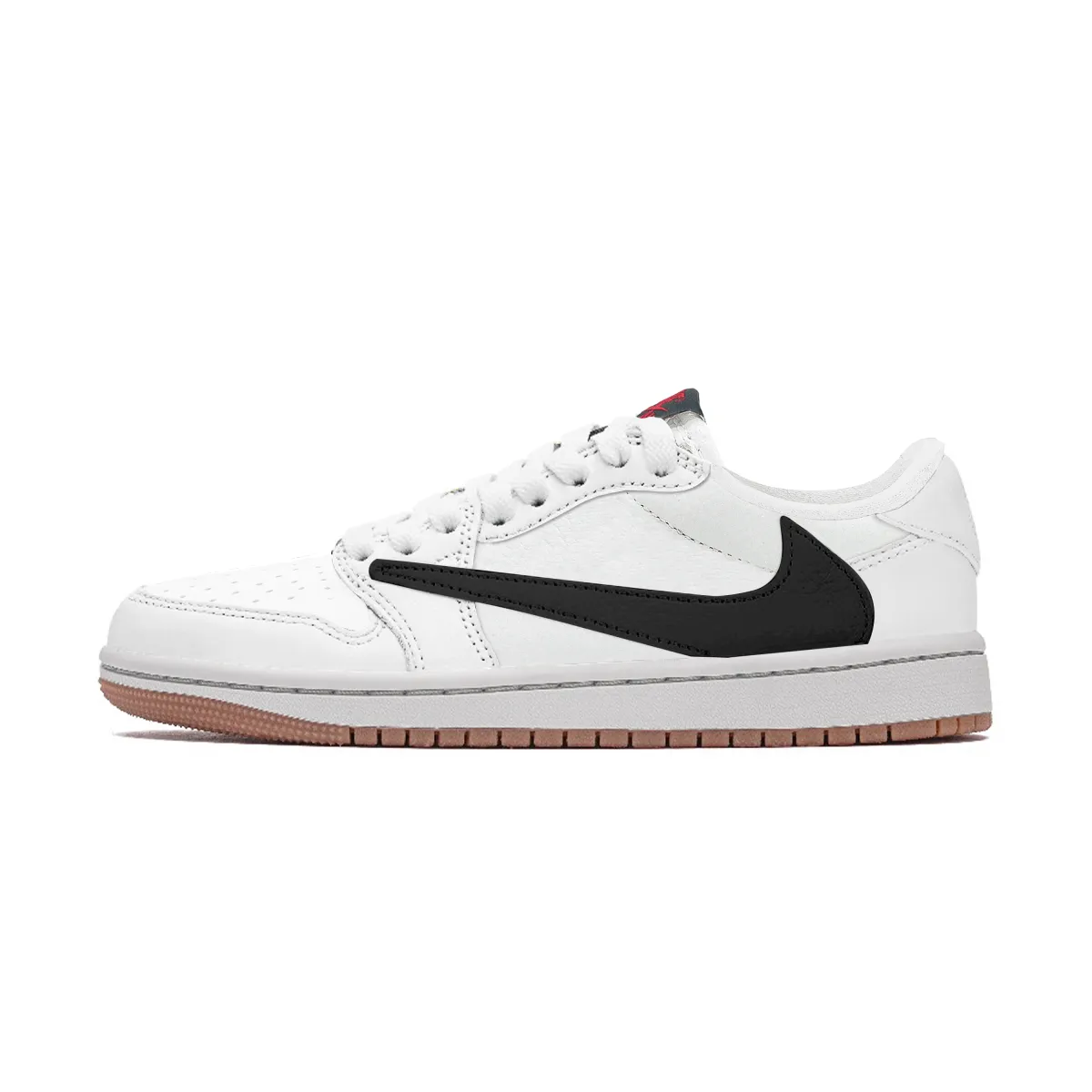 Jordan x Travis Scott Air Jordan 1 Versatile Low top Vintage Basketball Shoes Unisex Bai Color