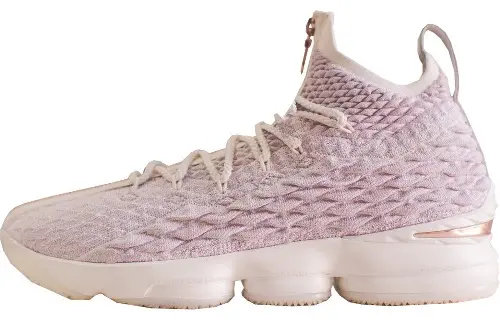Nike Lebron 15 Performance Kith Rose Gold Zipper Lebron 15 Round-toe lace, non-slip and lightweight, middle-top practical basketball shoes, men's rose pink