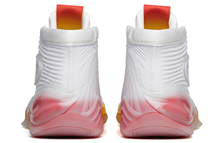 Anta KT6 Star Logo Slip Resistant Abrasion Resistant High top Basketball Shoes Men’s White Yellow Red