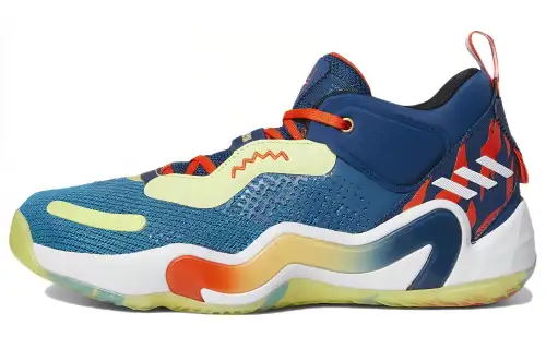 Adidas D.O.N. Issue #3 Comfortable round toe, non-slip, wear-resistant, breathable, wrapping support, low-top basketball shoes, men's yellow, white and red
