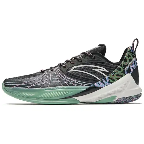 Anta Speed 6 Full Palm Nitrogen Technology Professional Practical Quick Start Stable Support Smooth Force Transmission Low-top Basketball Shoes Men's Black Green