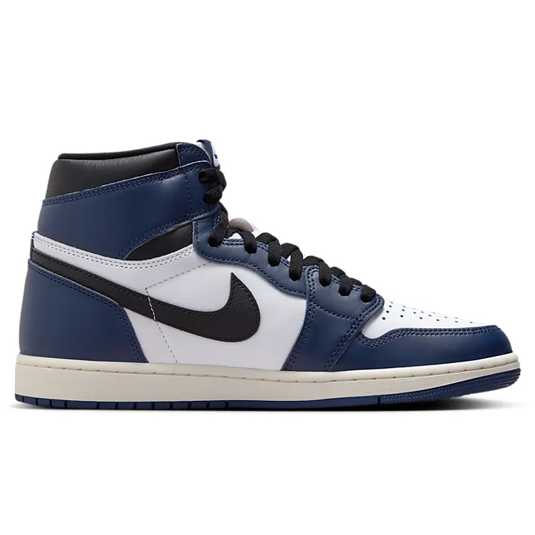 Jordan Air Jordan 1 Cushioning Slip Resistant Breathable Mid top Vintage Basketball Shoes Men’s Blue