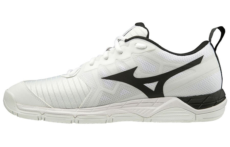 Mizuno Wave Supersonic 2 low-top volleyball shoes for men and women, white and black