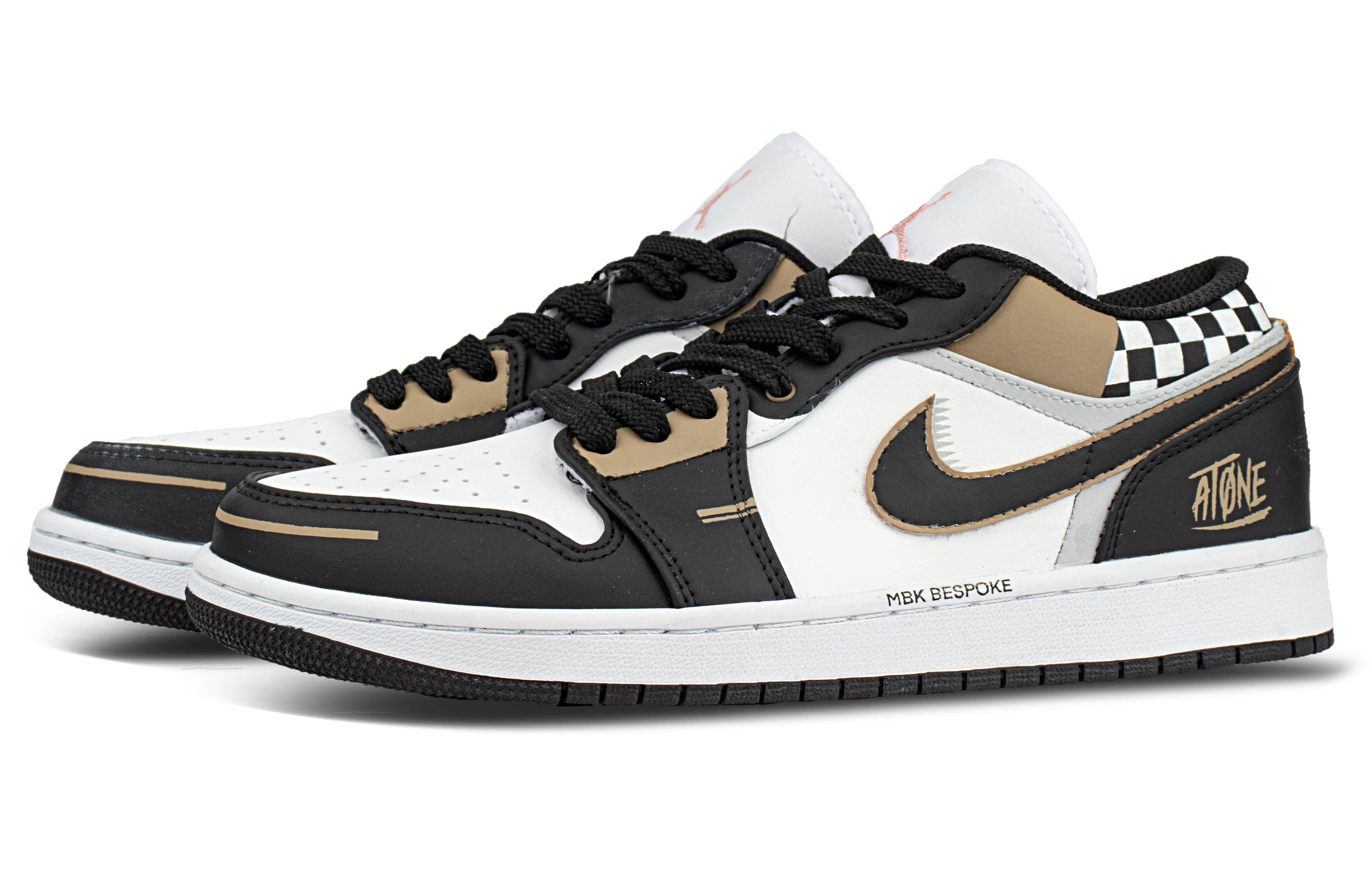 Jordan Air Jordan 1 Cushioning Coverage Low top Vintage Basketball Shoes Unisex Black Brown