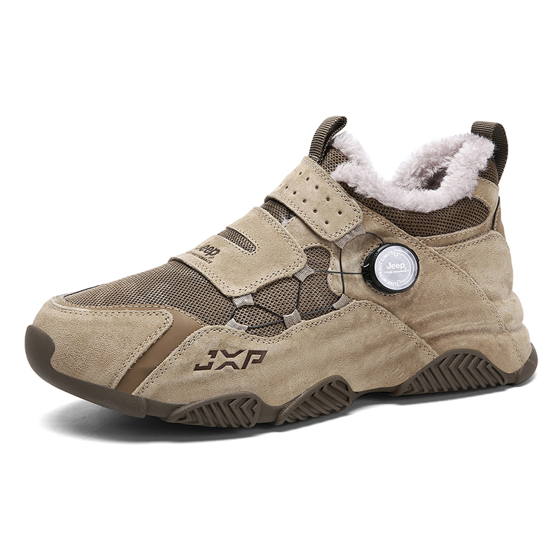 Jeep Platform Knob Lace Free Casual Fleece Lined Thermal Outdoor Slip Resistant Abrasion Resistant Breathable Coverage