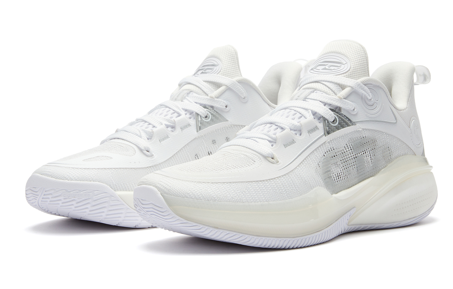 QIAODAN FE1.0 Morning Slip Resistant, Abrasion Resistant, Lightweight, Rebound Low top Basketball Shoes Men’s White
