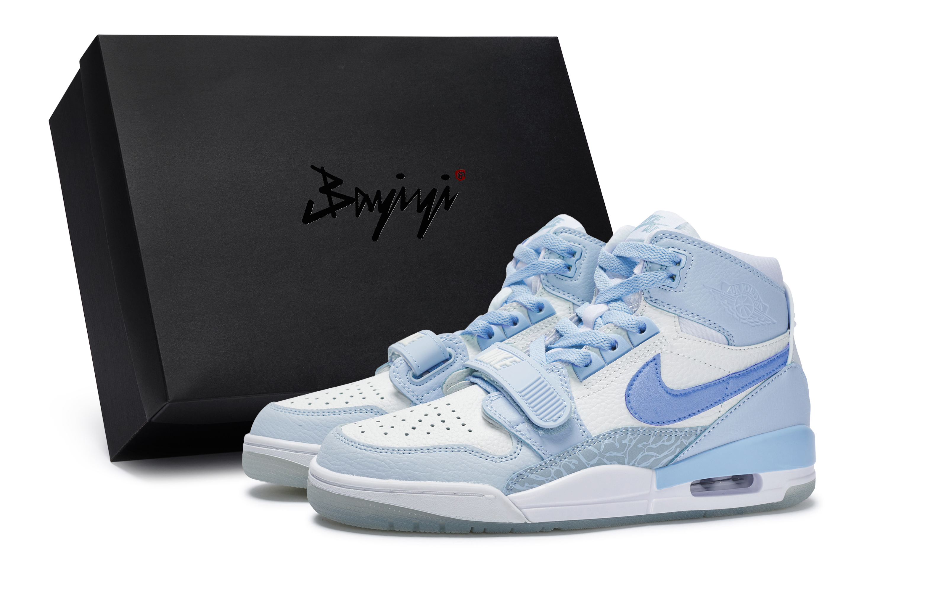 Jordan Legacy 312 811 Manufacturing, Lü Hai Qingfeng Blue, Special Shoe Box Cushioning Abrasion Resistant Mid top