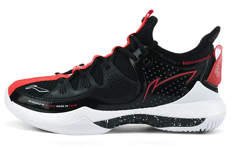 Li Ning Badminton Shoes Unisex Mid Top Black/White/Red