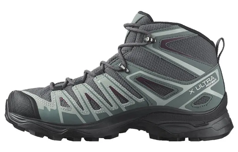 SALOMON X Ultra Pioneer Comfortable Cushioning Slip Resistant Abrasion Resistant Mid top Hiking Shoes Women's Ebony