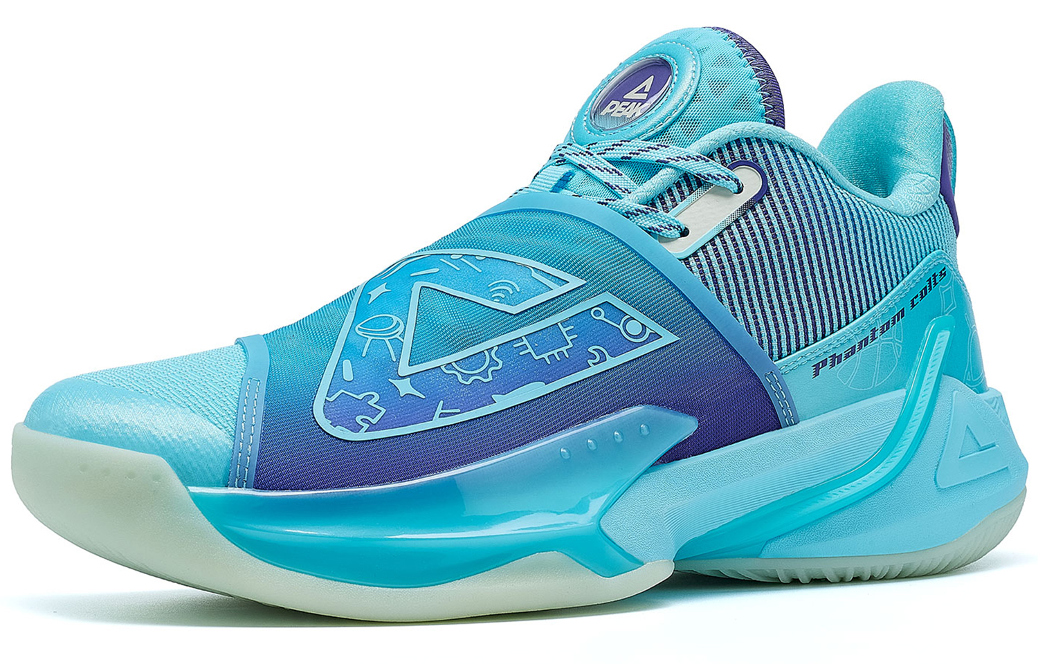 PEAK Magic Horse 1.0 Abrasion Resistant Slip Resistant Low top Performance Basketball Shoes Men’s Ice Blue