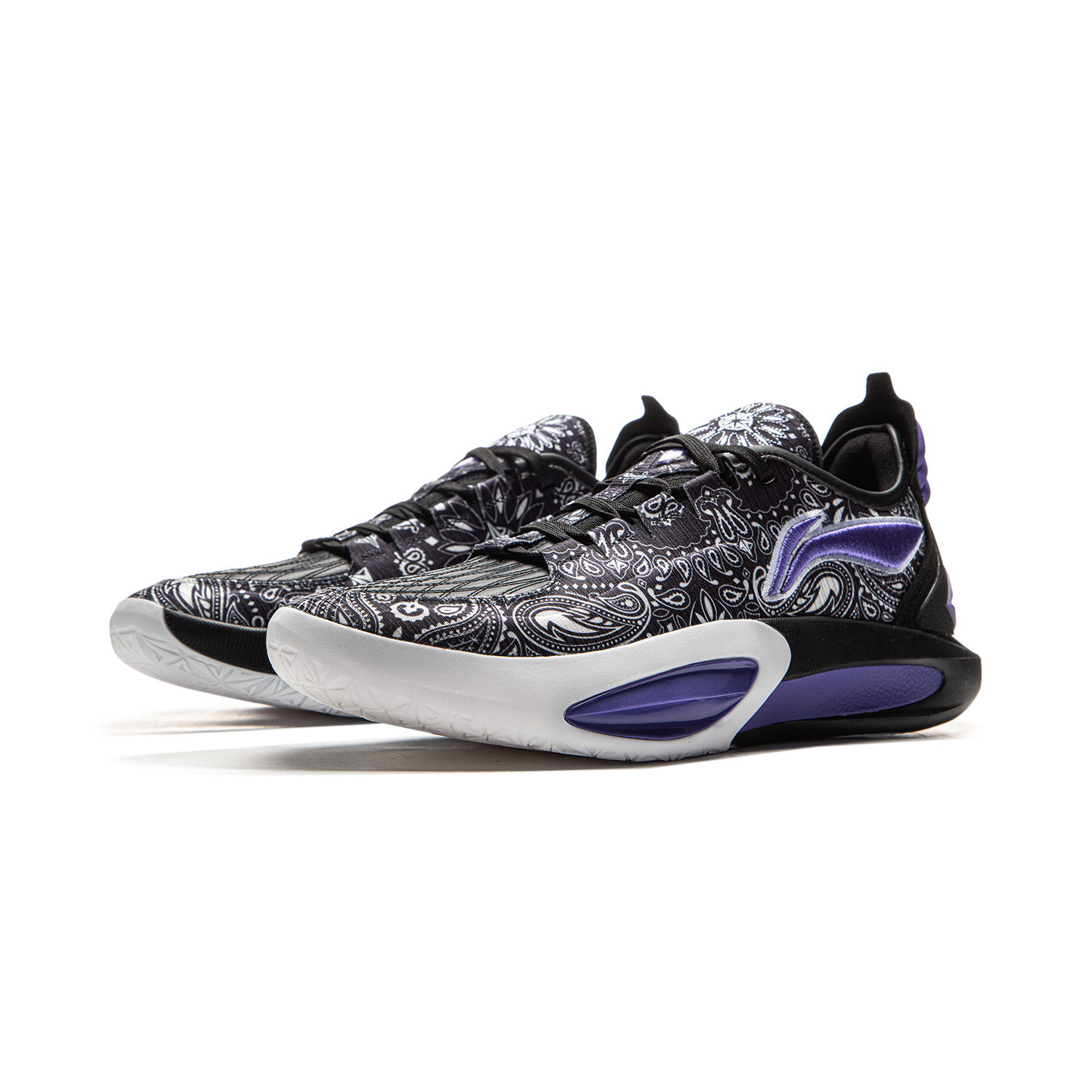 Li Ning JB3 Coverage Anti Rollover Low top Carbon Plate Basketball Shoes Men’s Black White