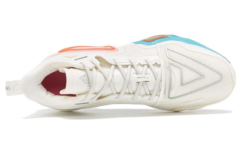 PEAK Surfing The Big Triangle 2.0 Basketball Shoes Men’s Mid Top White/Beige/Blue/Pink