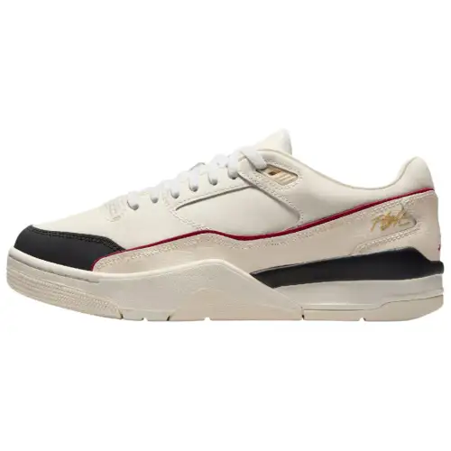 Jordan FLIGHT COURT Slip Resistant Abrasion Resistant Low top Vintage Basketball Shoes Men's Beige Black