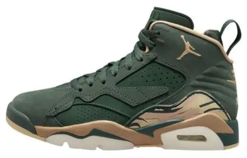 Jordan MVP 'Olive' Abrasion Resistant Breathable High top Vintage Basketball Shoes Women's Olive Green