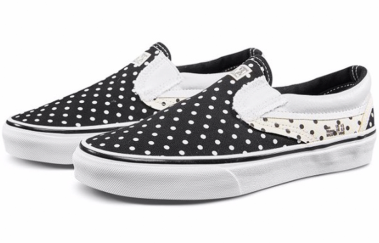 Женские слипоны Vans slip-on (черно-белые) — фото 2
