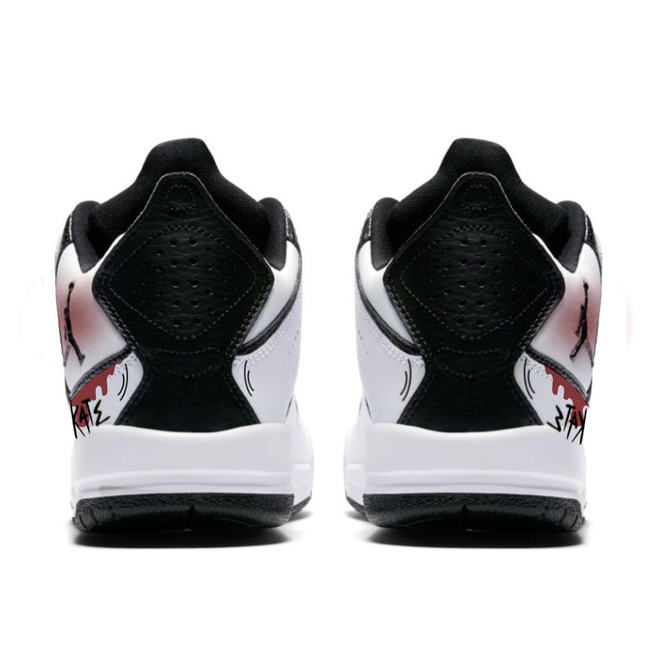 Jordan Courtside 23 Abrasion Resistant Mid top Vintage Basketball Shoes Unisex White Red