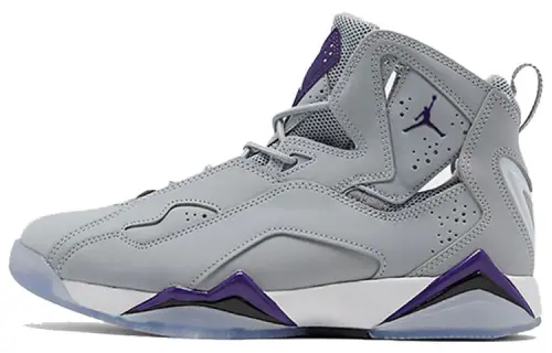 Jordan True Flight Reinforced Non-Slip Lightweight High Top Retro Basketball Shoes Men's Gray