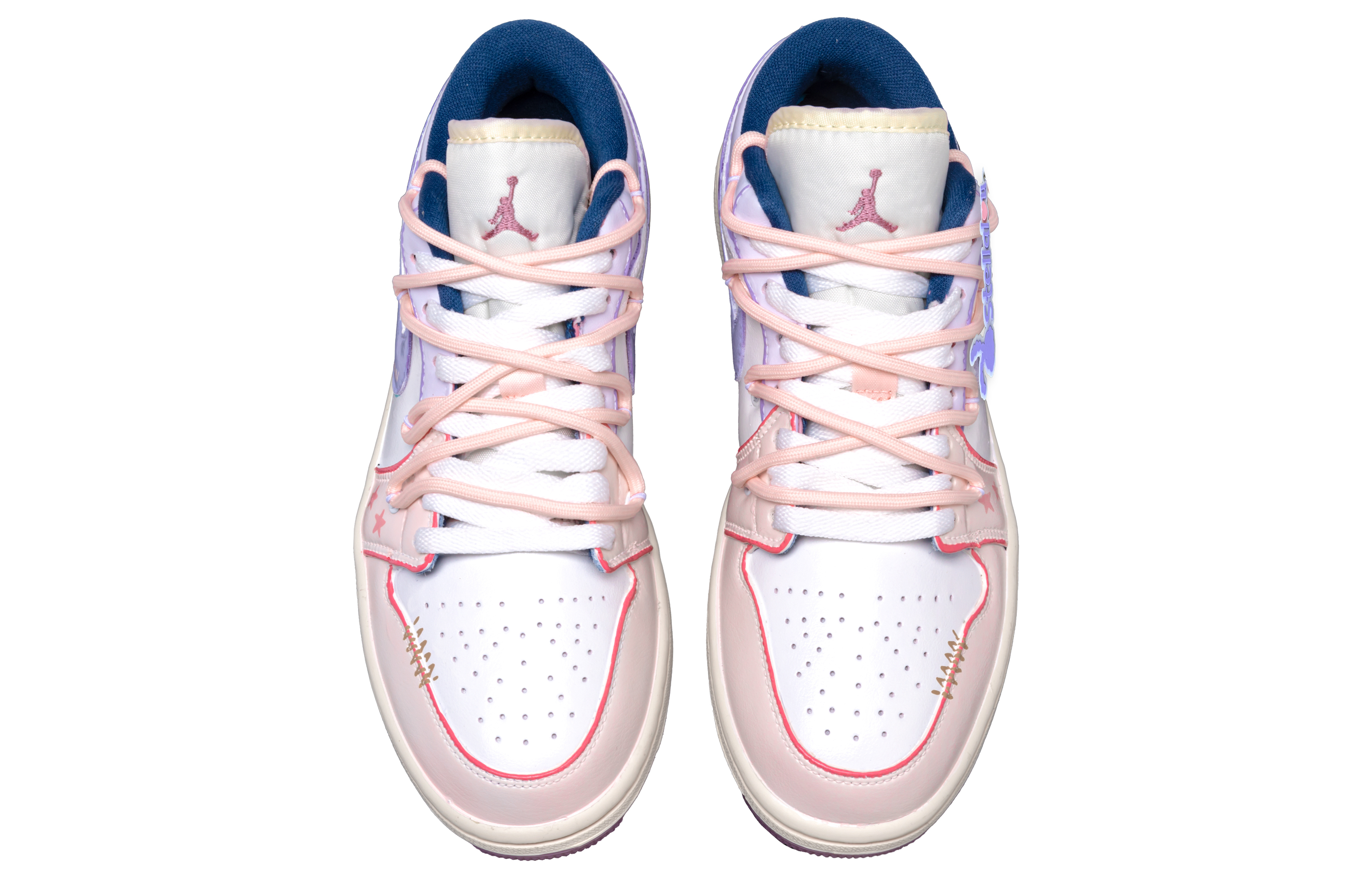 Jordan Air Jordan 1 Bunny Sauce Leather Abrasion Resistant Low top Vintage Basketball Shoes Women’s Pink Purple