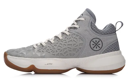 LiNing Li Ning Sixth Man 2 Wade's Way Basketball Shoes Men's and Women's Same Style Gray White