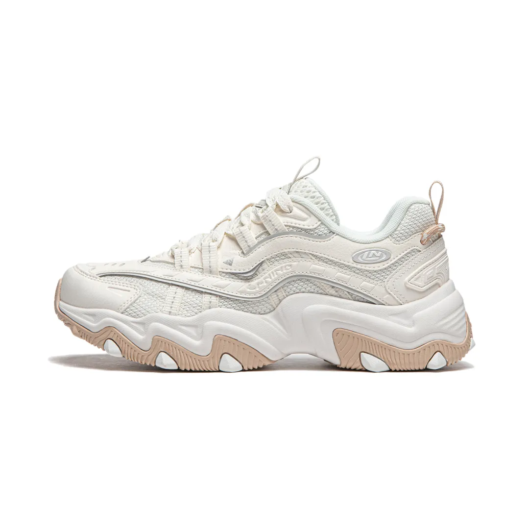 Li Ning Cat Paw Lite 2 Cushioning Slip Resistant Low top Chunky Sneakers Women's Ivory