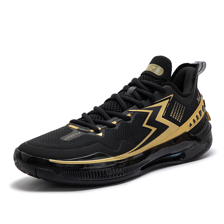 361° BIG3 5.0 Quick PRO Basketball Shoes Men’s Low Top Obsidian Black/Crown Gold