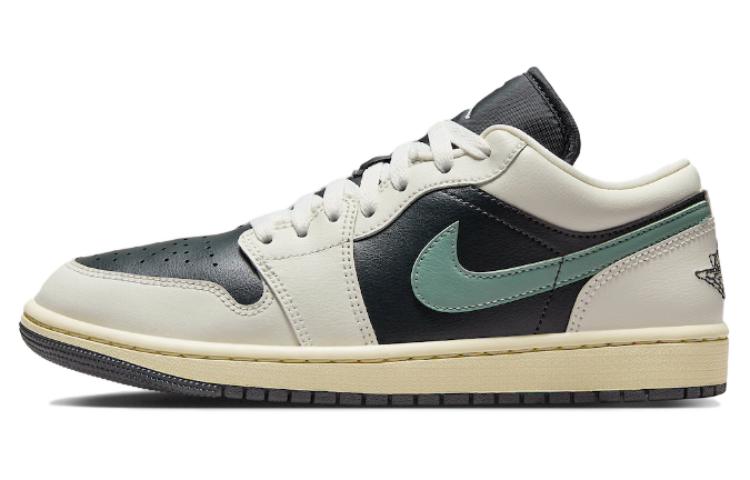 Jordan Air Jordan 1 Low Jade Smoke leather simple and comfortable wear-resistant low-top retro basketball shoes women's black green