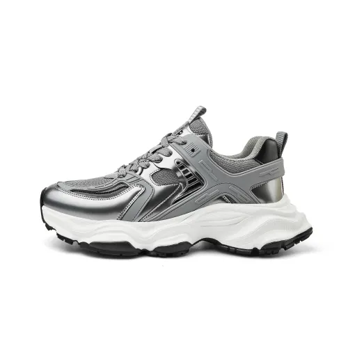 JEEP SPIRIT Outdoor Commute Breathable Height Increasing Cushioning Abrasion Resistant Low top Chunky Sneakers Men's
