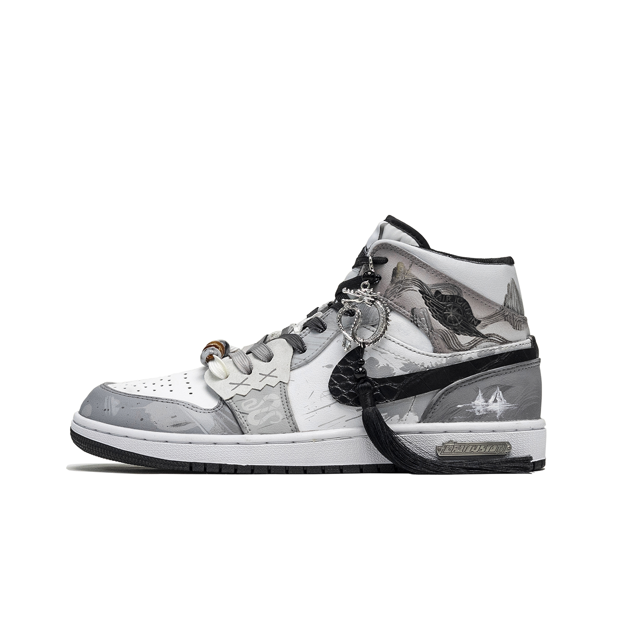 Jordan Air Jordan 1 ADCDAVINCI Custom, Dusty Finish Abrasion Resistant Breathable Abrasion Resistant Breathable Mid top