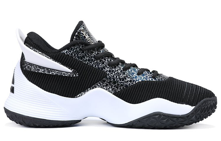 PEAK Basketball Shoes Men’s Mid Top Black/All White