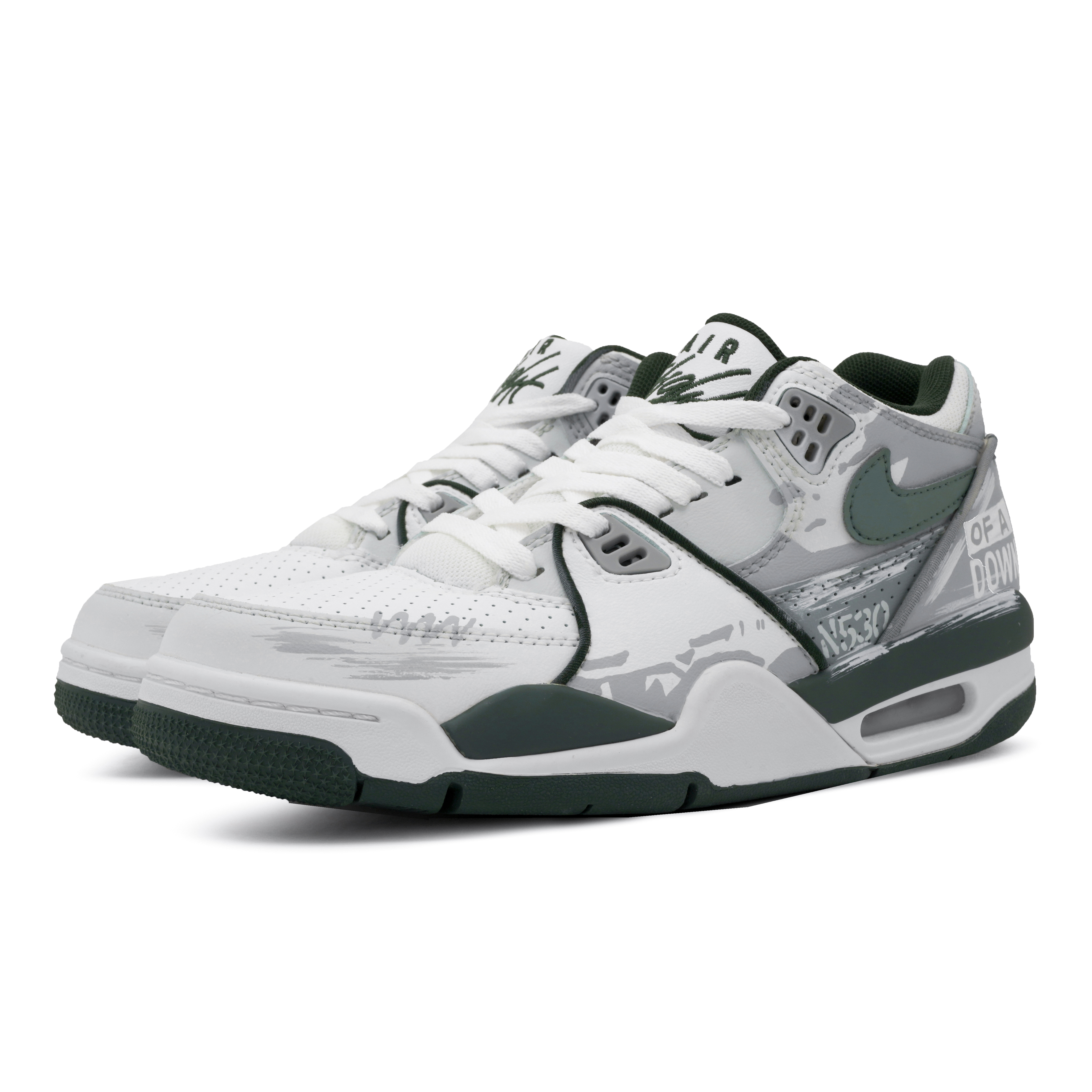 Nike Air Flight 89 Wild Oasis Abrasion Resistant Abrasion Resistant Low top Vintage Basketball Shoes Men’s White Green