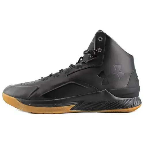 Under Armour Curry 1 Leather Slip Resistant Abrasion Resistant Mid top Basketball Shoes Men's Black