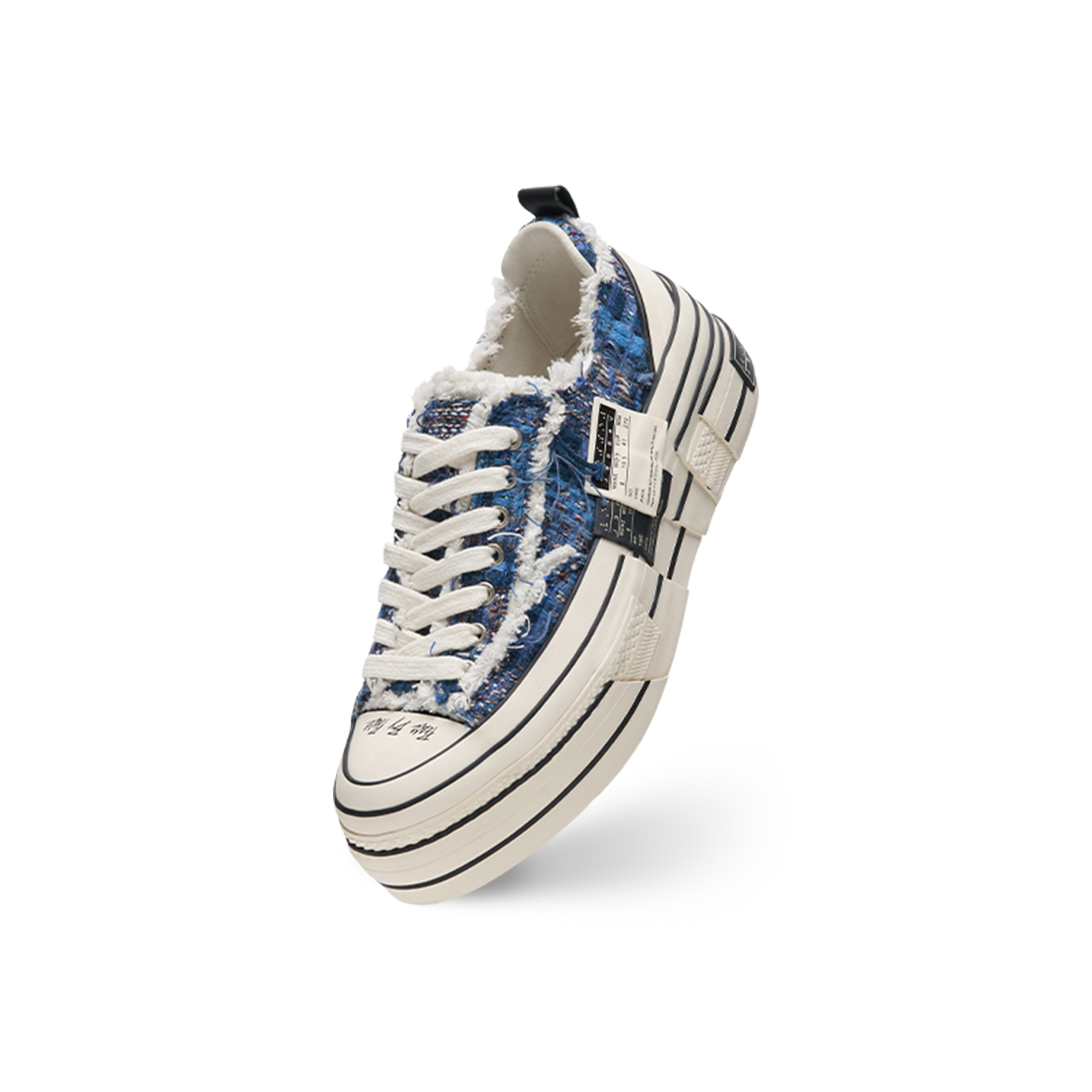 XVESSEL Double Side Label Platform Shoes Low top Skateboard Shoes Unisex Seine Blue
