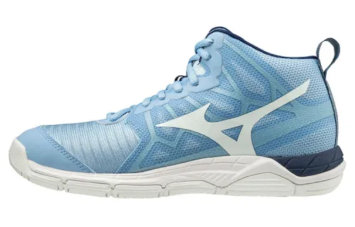 Mizuno Wave Supersonic 2 Slip Resistant, Abrasion Resistant, Breathable Mid top Training Shoes Women's Blue White