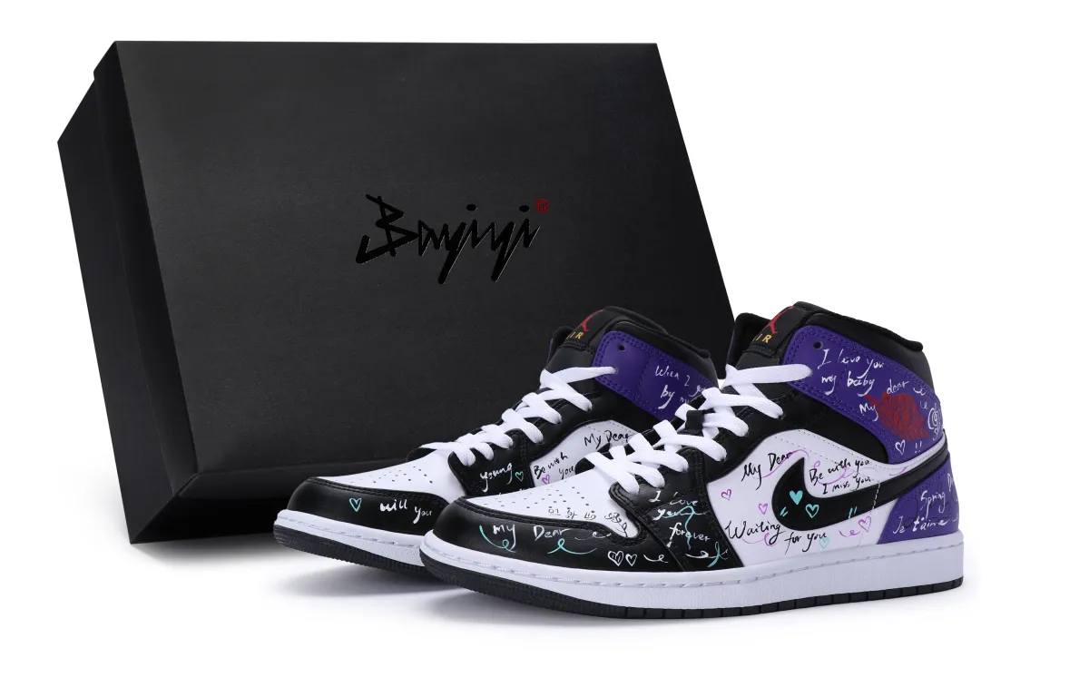 Jordan Air Jordan 1 811 Manufacturing, Love Letter, Special Shoe Box High top Vintage Basketball Shoes Women's
