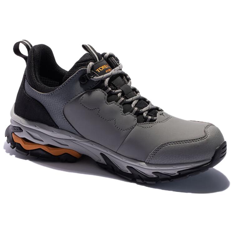 TOREAD Cushioning Slip Resistant Waterproof Cushioning, Non Slip, And Waterproof Low top Hiking Shoes Men’s Gray Black